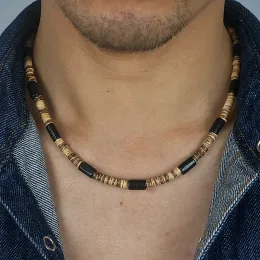 Halsband 2023 Tribal Coconut Beads Halsband Män Etnisk Böhmen Puka Shell Surfer Halsband för män smycken krage hombre gåva till honom