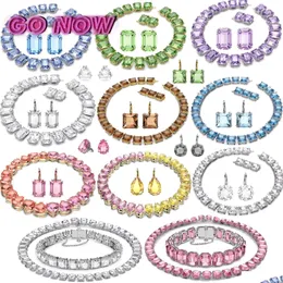 Set di collana bracciale 2023 New Millenia Lucent Cutting Crystal Series Fashion Gioielli originali imposta il miglior regalo per un Frien DHM3K