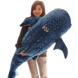Cushions 50/100CM New Cartoon Blue Shark Stuffed Plush Toys Big Fish Whale Baby Soft Animal Pillow Dolls Children Birthday Gifts