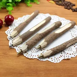 Creative Wooden Ballpoint Pen Pencil Retro Writing Drawing Student Stationery Office School Supplies