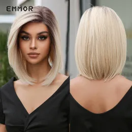 Wigs Short Blonde Lace Frontal Wig Simulation of Human Hair 13x4 Straight Bob Wig Cosplay Use Daily Parted Hair Wigs For Women