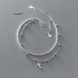 sailormoon sister bracelet designer Aloqi S Sier Style Bracelet Korean Edition Full Sky Starlight Pearl Cross Sweet Summer Handicraft S4861