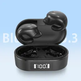 Earphones Dacom TWS Wireless Headphones Bluetooth 5.3 Bone Conduction Earphones Earclip Design Touch Control LED Earbuds Sports Headset