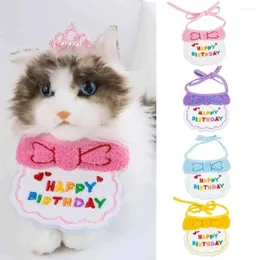 FESTIMENTO DE APARELO DE APARELO DE DOG PET FELIZ ANIVERSÁRIO BIB CAT CACO CROWN Hairpin Neckerchief