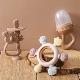 1set bebek silikon koala eğitimi diş fırçası gıda gıda sınıfı toddler teether çiğneme oyuncakları doğmuş hediye için toy 240415