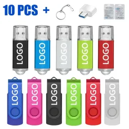 Dysk 10pcs/LOT USB 2.0 Dysk błyskowy 64 GB 128 GB Dysk pióra 16 GB Pendrive 32 GB Dysk na kluczu USB Stick 1GB 2GB 4GB 8 GB pamięci Flash Dysk Flash