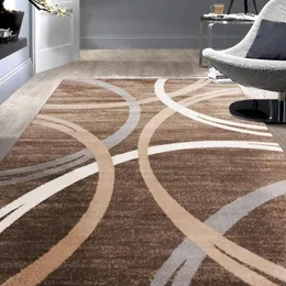 Tappeti rugshop moderni cerchi ondulati area di design tappeto 5 'x 7' marrone