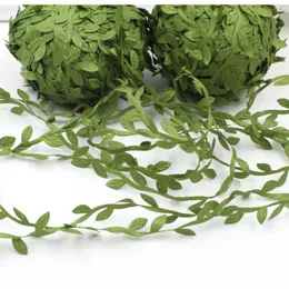 Decorative Flowers 100 Meter Silk Leaf-Shaped Handmake Artificial Green Leaves For Wedding Decor DIY Wreath Gift Scrapbooking Craft Fake