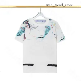 Off WhiteShirt Mens T Roomts Fashion Luxurys Designs Designs Roomts Women Like Tees Tops Man Casual Street Graffiti Рубашка для толстовки толщины с белым летом 12