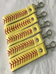 Acessórios esportivos de couro Baseball Keychain Softball Baseball Sport corda Colador de colares de colar para o cartão de identificação CELELO MOLEPELO1098909