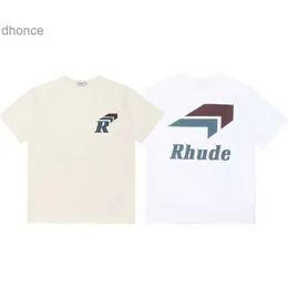 Designer masculino Moda curta Trendência Rhude Summer New Letter R Arrow Print LODA MEIA INS NICHE Brand High Street T-Shirt