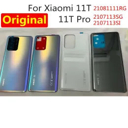 Çerçeveler Xiaomi MI için Orijinal Pil Arka Cam 11T 11T 11TPRO Arka Konut Kapısı Kapak Kamera Lens Değiştirme Yedek