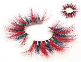 Роскошные 25 -мм 3D Mink Colors Lashes Оболочные продавцы ресниц драматические белые светло -розовые красные голубые серые пурпурные длинные ресницы частная лаборатория 7955609