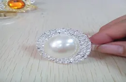 Perla d'avorio con due strati Anello tovagliolo di strass per tavolino per la festa del banchetto di nozze El Home Decoration Use9443913