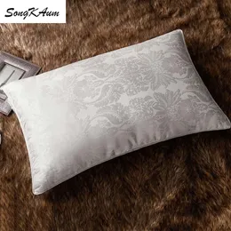 SongKAum 100% Mulberry Silk pillow child adult household health care pillows 100% Cotton Satin jacquard Cover Neck guard 240424