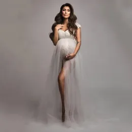 Fornisce la fotografia di maternità Abiti di tulle Abiti da tuta in gravidanza Donna Photo Shoot Body con abito in tulle