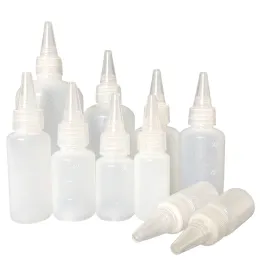 Flaskor 30 st 10/20/30/50/60/100mlempty PE Plastlimflaskor med skruvlock med pressbart vätskbläcksolje dropparflaskor