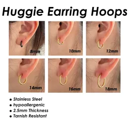 Ohrringe 50 Stück X Edelstahl Huggie Hoop Ohrringe Gold Farbe Großhandel Hypoallergene Schläferohrring Haken für Frauen