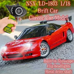 Electric/RC Car LDRC LD1803 NSX 1 18 2.4G Remote Control Car Simulated Drift Of Gyroscope LED Light Group Electric Toy Car 240424