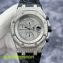 AP Tactical Arms Watch Royal Oak Offshore Serie 26067BC Original Diamond Set Full Sky Star 42mm Datum Timing -Funktion 18k Platinum