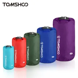 Acessórios Tomshoo 5 Pacote de sacos de seco impermeabilizados d'água de sacos de armazenamento à prova d'água leve para camping ao ar livre Caminhando de passeio