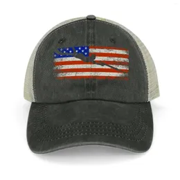 Berets Speerfishing American USA Flag Spear Fischerei Cowboy Hat Fashion Beach Custom Cap Party Frauen Outlet Männer