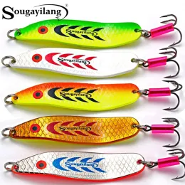 Аксессуары Sougayilang металл сильная твердая приманка Spinner Spoon 5 Colors Fishing приманки искусственная поппер -приманка приманка для сдачи соленой воды