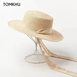 Koreansk modebrett ristplatta remmar Treasure Grass Straw Hat Ladies Outdoor Vacation High-kvalitet Sun Designer Style 240423