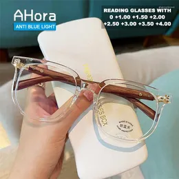 Óculos de sol Ahora Korea Fashion Presbyopia Reading Glasses Frame Man Men Men Retro Operaldições anti-azul óculos de computador com 0 a 4.0