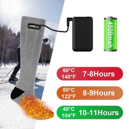 3 7V 3Aditable elektrikli çorap şarj edilebilir pil streç rahat su geçirmez açık kayak bisiklet ısıtma termal çoraplar310t