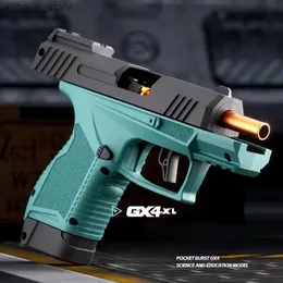Gun Toys Pocket GX4 Toy Gun Continuous Firing Shell jogando Educação Mini Modelo de Gun Modelo Soft Bullet Blowback Airsoft Small Pistoll2404
