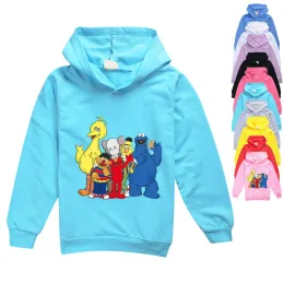 Polos Sesame Kids Fall Street Fashion Cartoon Child Sweatershirt sweatersplic و Autumn Long Sleeve Hoodie T Shrit Toddler Top 10t