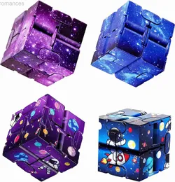 Dekompression Toy Infinity Magic Cube Starry Sky Square Puzzle Toys Four Corner Maze Toys Barn Vuxen Dekompression Avslappnande handhållen för ADD D240424