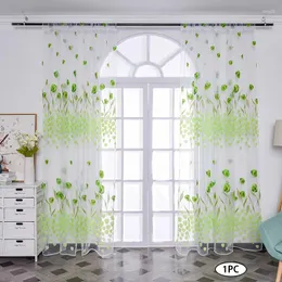 Vorhang 1pc Tulpe Sheer Tulips Druck Voile Tüll Vorhänge romantische Balkon Privatsphäre Drapes Wohnzimmer Schlafzimmer Veranda Fensterdekoration