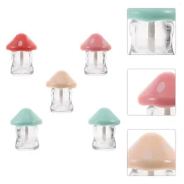 Garrafas de armazenamento 5 PCs PCs Mushroom Lip Glaze Girl Girl Clear Lipgloss.