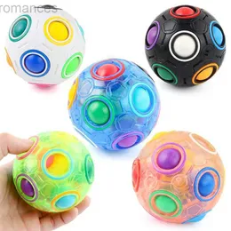 Decompression Toy Magic Rainbow Puzzle Ball Speed Cube Ball Fun Stress Reliever Brain Teaser Color Matching 3D Puzzle Toy for Children Teen Adult d240424