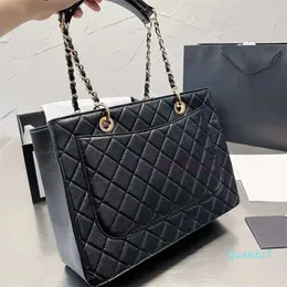 Designer-Einkaufstasche Damen Grand Shopping-Tasche Kaviar Einer Größe Top Griff Handtasche Kette Schulter-Triebwerk Travel Drehen Sie Diamant-Zapfen-Tragetaschen