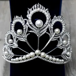 Clip per capelli chic cristallo tiara vintage accessori da sposa di pavone per noiane per noiano e corone di perle di perle di perle