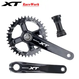 Lights XT Racework MTB Bicycle Crankset توصيل قضبان جوفاء متكاملة كرنك أذرع 170/175 ملم لقطع غيار الدراجات الجبلية