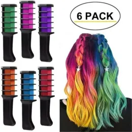 Color 6/1pcs Hair Dye Comb Mascara Design Crayons For Hair Coloring Chalk Temporary Dye Pencil Mini Disposable Professional Hair Dyes