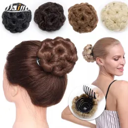 Chignon Chignon Chignon Hairro Synthetic Girls Hair Scrunchie Chignons Hair Natural Fake Bun Curly Cully Clip in HairPonytails