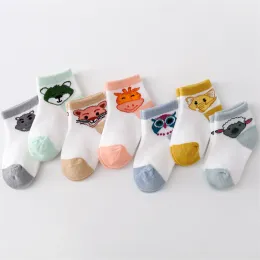 Aquecedores 7Pairs/Set 024 Monthes para meninas Primavera Summer Summer recém -nascidos garotos garotas meias de algodão Casual Infant Sock 2023 Novo