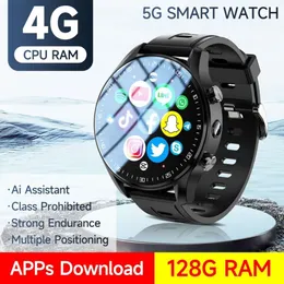 Novo 4G Smart Watch SIM CARD CARTER DUAL CAMANHA Vídeo Chamada de etapa Tracker com WiFi GPS à prova d'água Google Play Store para homens Presente de mulheres