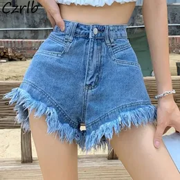 Shorts di jeans S-5xl Donne vintage High Casual Chic Fashion coreano Streetwear Y2K Summer largo gamba larga college INS 240418