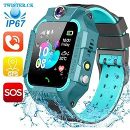 Начальные часы Z6F Kids Smart Watch Sos Phone Watch для детей с SIM -картой IP67 Водонепроницаемые удаленные фото Умные часы для iOS Android 240423