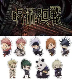 20pcslot anime jujutsu kaisen acrilico portachiavi carino gojo satoru yuji itadori fushiguro megumi a pendente intero aa2203187447565