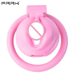 Frrk rosa hård plast kyskhet bur liten cocklock enhet fitta form design manlig penis lås cockrings sex tooys för man 240409