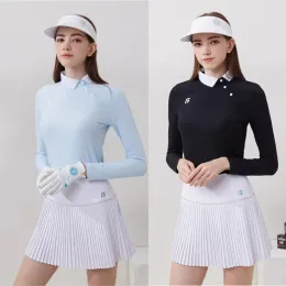 Shirts Women's golf wear 2023 autumn Long Sleeve Tops Breathable Elastic Shirts Golf Short Skirt Culottes Ladies Sport Clothing
