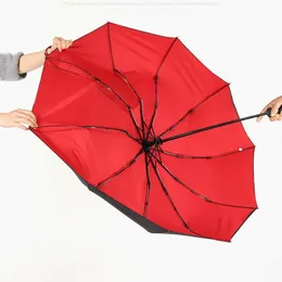 2024 Vindtät dubbelskiktsbeständigt paraply hela automatiska regn män kvinnor 10k stark lyxverksamhet manlig stor paraplyer parasol för