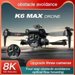 Дроны Новый K6 Mini Drone 4K Профилькальный 8K HD -камера Уклонение от предотвращения аэрофотосъемки Оптический поток складной квадрокоптер для Xiaomi